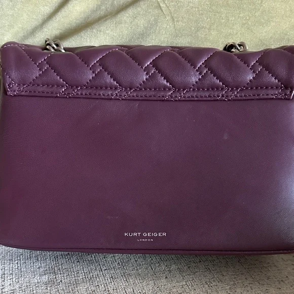 Kurt Geiger Plum Quilted Shoulder Bag - Picture 3 of 13
